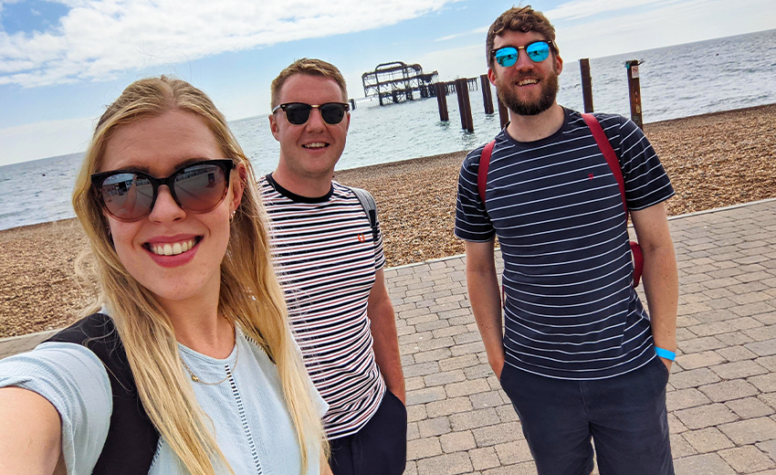 Ettie, James and Adam at Brighton Beach