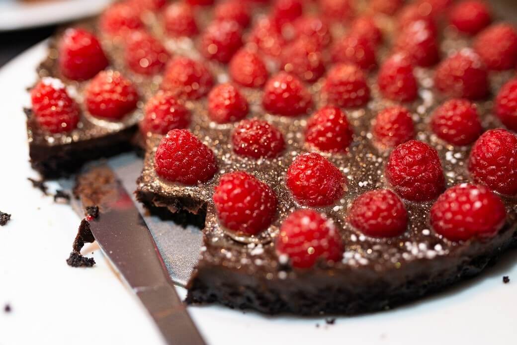Chocolate Torte with Raspberries
