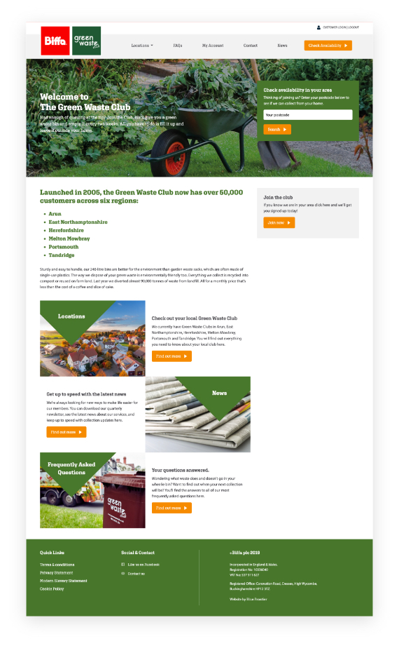 Green Waste Joomla Website Home