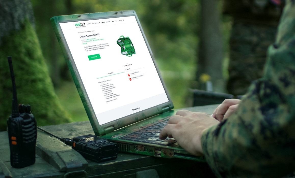 Soldier uses Meditech to order an oxygen kit