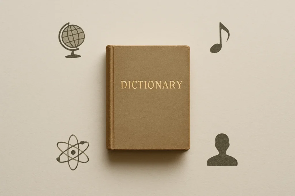 A minimalist photo of a dictionary surrounded by diverse symbolic objects like a globe and a musical note representing the interconnected meanings of semantic SEO -  Rank Your Domain | SEO That Converts Clicks to Customers A minimalist photo of a dictionary surrounded by diverse symbolic objects like a globe and a musical note representing the interconnected meanings of semantic SEO