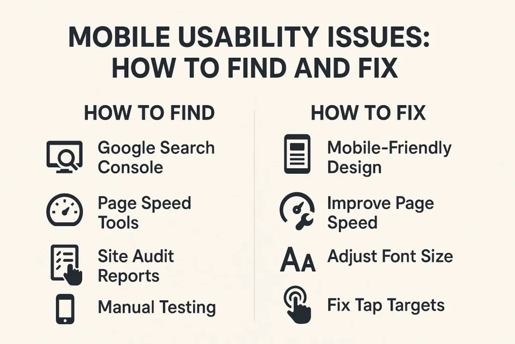 mobile usability issues how to find and fix -  Rank Your Domain | SEO That Converts Clicks to Customers mobile usability issues how to find and fix